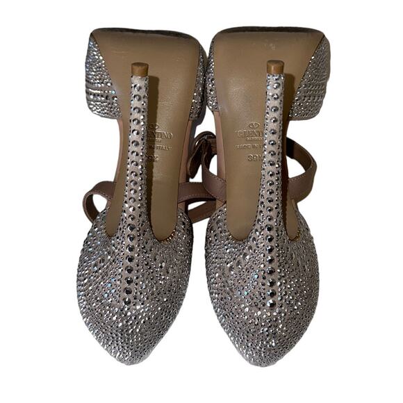 Valentino Micro Stud Suede Mary Jane D'Orsay Stiletto Heels Size 39.5 - Picture 7 of 14